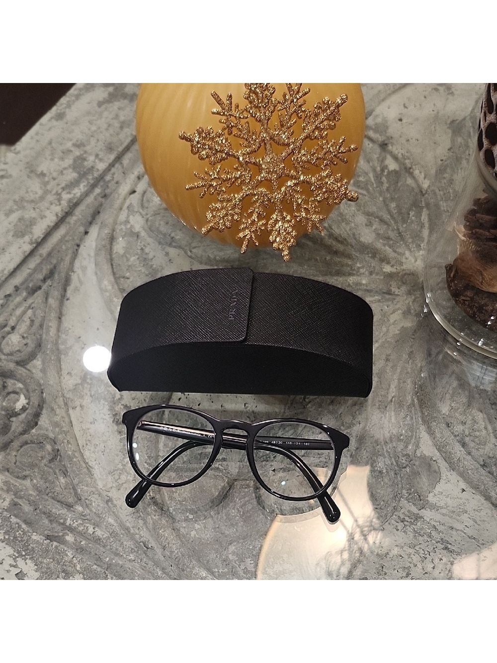 Prada Men's Eyeglasses Vpr19s Vpr/19/S Black Full Rim Optical Frame 50mm New